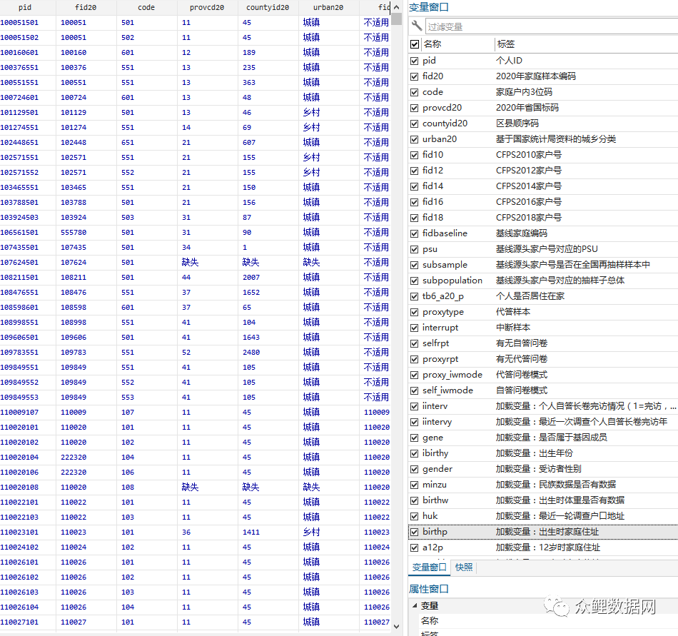 北京大学中国家庭追踪调查数据CFPS2010-2020年