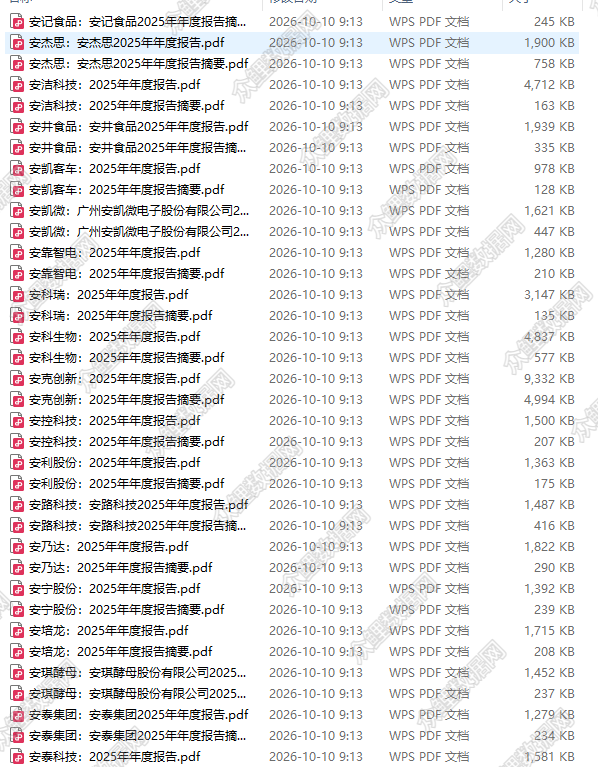上市公司年报1991-2025年
